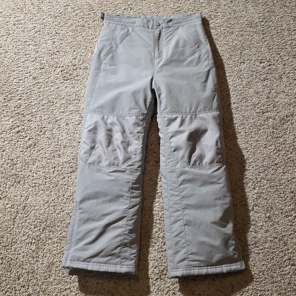 LL‎ Bean Pants Youth 10 Gray Insulated Snow Ski Nylon Lined Winter Outdoor